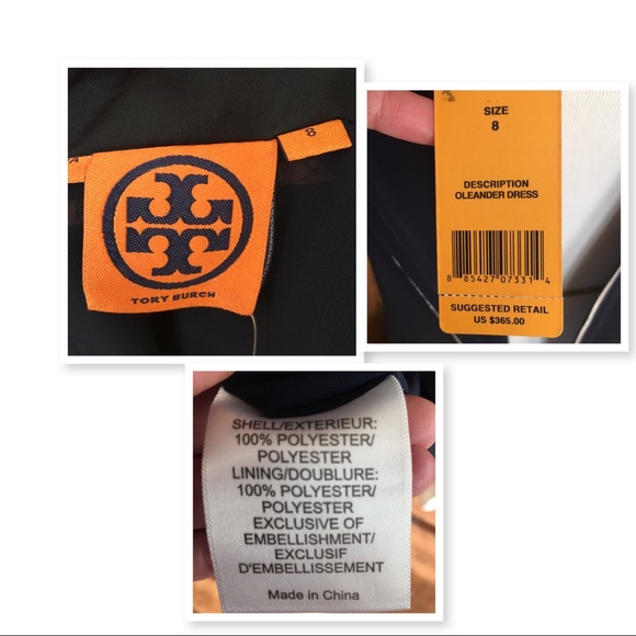 ⚡️SOLD ⚡️ Tory Burch Navy Oleander Dress Size 8 - Picture 7 of 8
